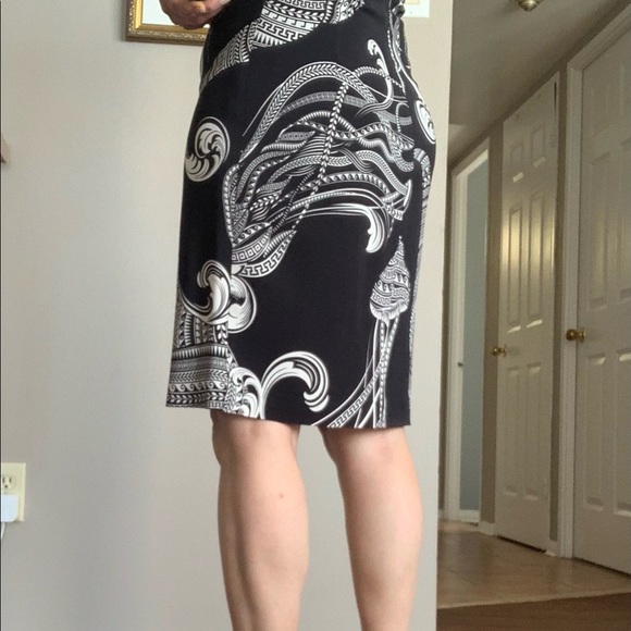 Versace black white print dress - Picture 5 of 10